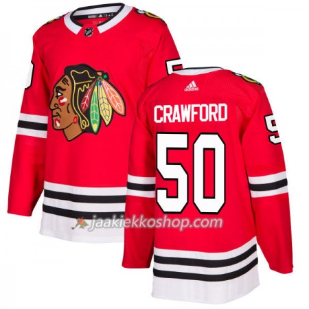 Miehille NHL Chicago Blackhawks Pelipaita Corey Crawford 50 Adidas 2017-2018 Punainen Authentic